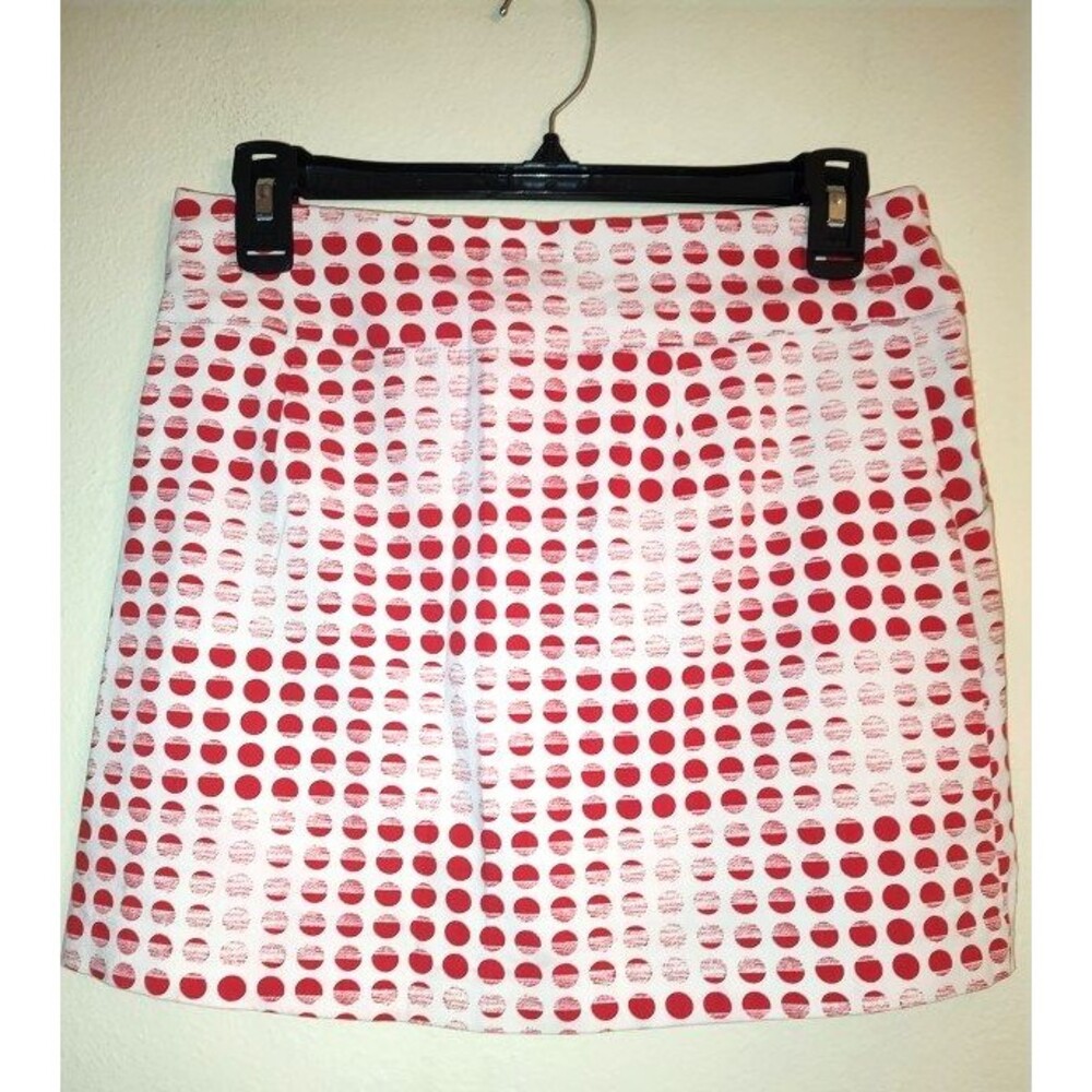 Women's Zac & Rachel White Red Polka Dot Pull On Skort Skirt w Shorts Size 6P